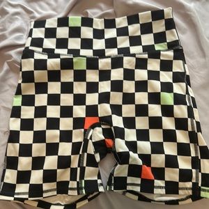 Checkered Motion 365 Biker Shorts Fabletics Size Small
